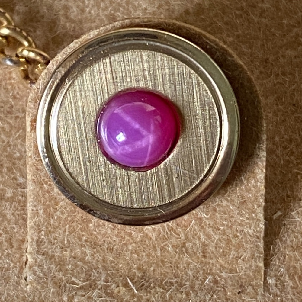 VTG I C.D. Foster I 14K Pink Star Ruby Tie Tac